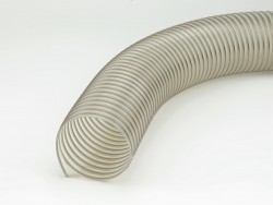 Polyuretánové elastické hadice vystužené špirálou. Hr. steny hadice je 0,6 mm. Priemery od 20 mm do 500 mm.